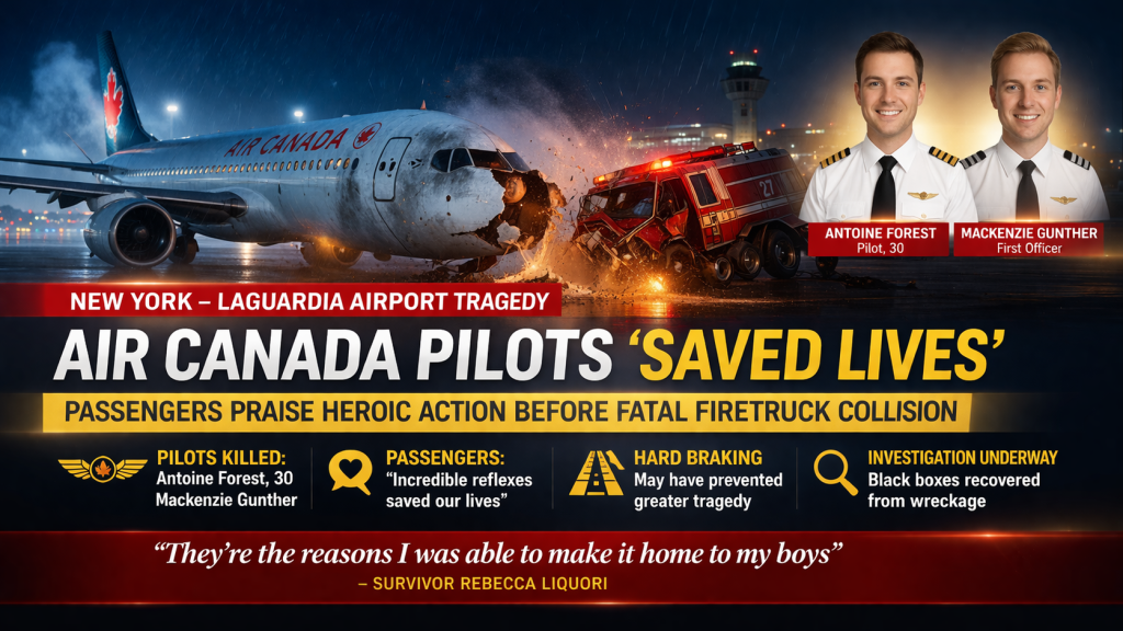 Air Canada pilots hailed for ‘saving lives’ with swift action before LaGuardia collision as families pay emotional tributes