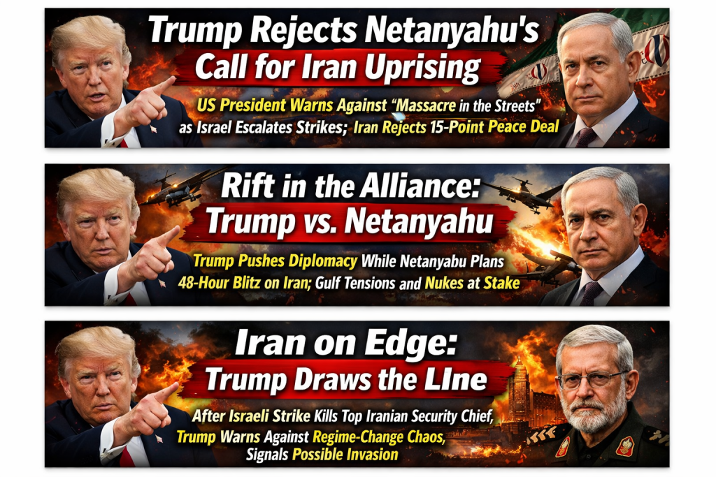 Trump Breaks With Netanyahu, Rejects Bloody Regime Change Plan With Stern Warning