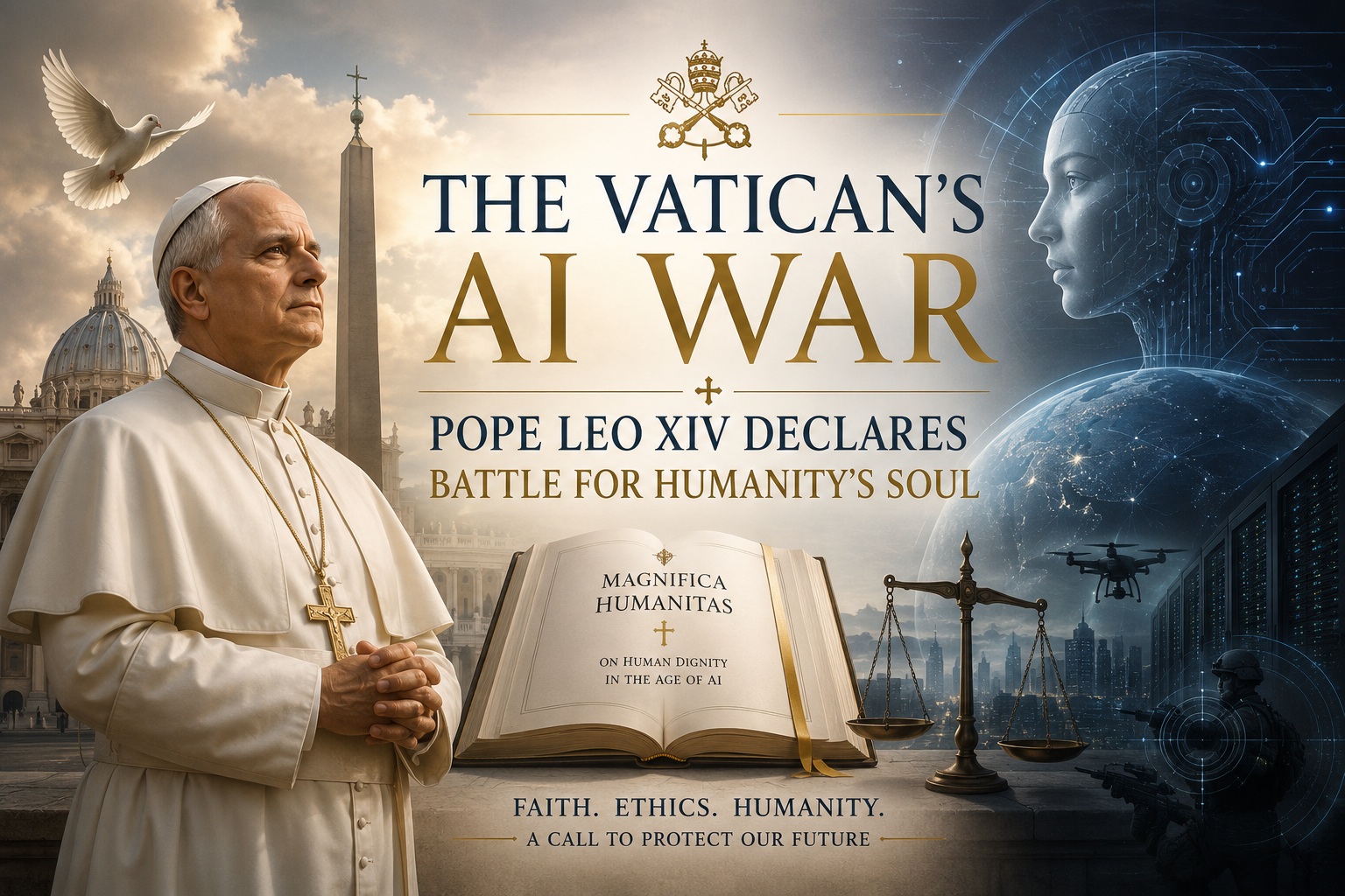 The Vatican’s AI War: Pope Leo XIV Declares Battle for Humanity’s Soul “Faith, Ethics, Humanity”.