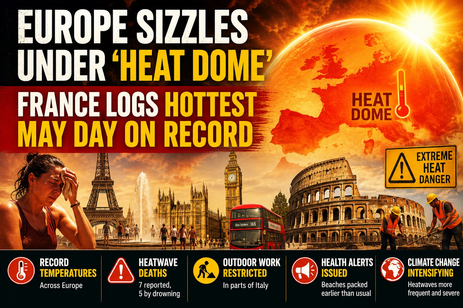 Europe Under Siege: Deadly “Heat Dome” Turns Cities into Furnaces as Record Temperatures Trigger Chaos