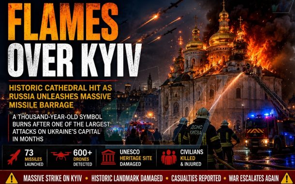 Flames Over Kyiv: Russia’s Largest Assault in Weeks Strikes Historic Cathedral and Deepens a War with No End in Sight