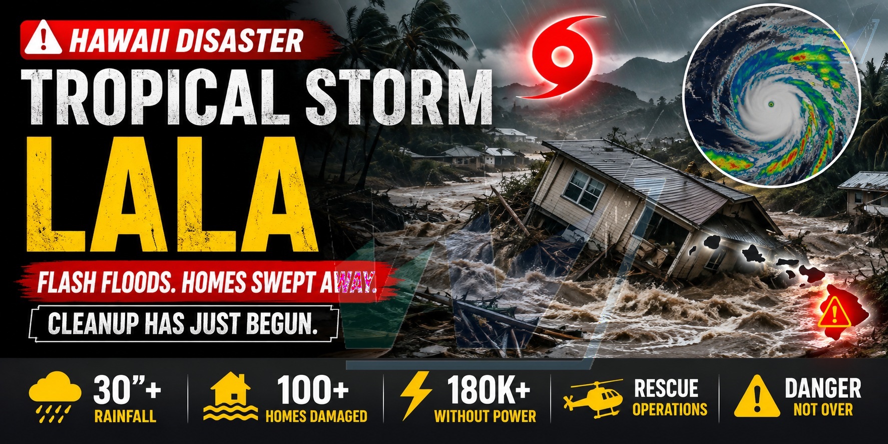 Tropical Storm Lala Leaves Hawaii Facing a Long Cleanup