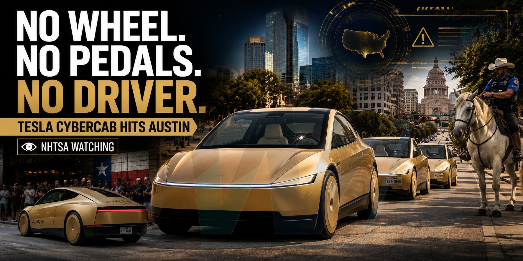 Tesla’s Wheel-Free Cybercab Hits Austin, Now U.S. Regulators Are Watching