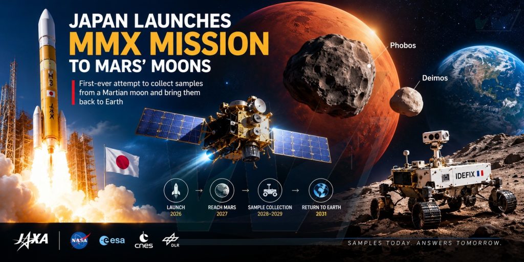 Japan Launches Historic Mars-Moon Mission: Can MMX Solve the Mystery of Phobos and Deimos?